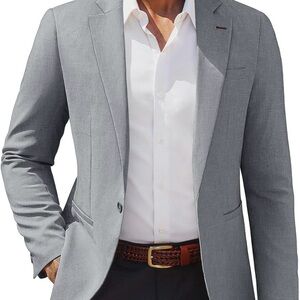 Men's Light Gray Single-Breasted Sport Coat